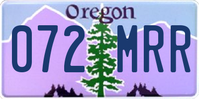 OR license plate 072MRR