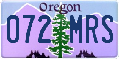 OR license plate 072MRS