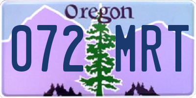 OR license plate 072MRT