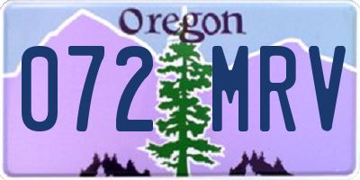OR license plate 072MRV