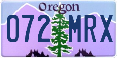 OR license plate 072MRX