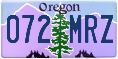 OR license plate 072MRZ