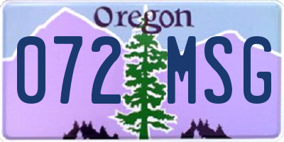 OR license plate 072MSG