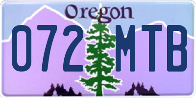 OR license plate 072MTB