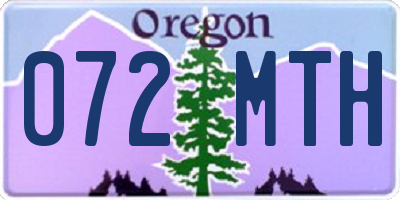 OR license plate 072MTH
