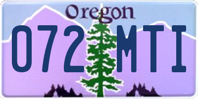 OR license plate 072MTI
