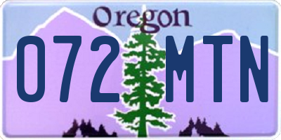 OR license plate 072MTN