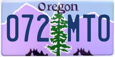 OR license plate 072MTO