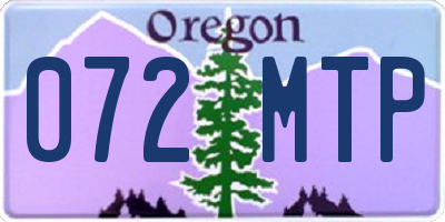 OR license plate 072MTP