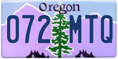 OR license plate 072MTQ