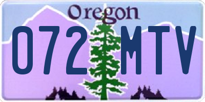 OR license plate 072MTV