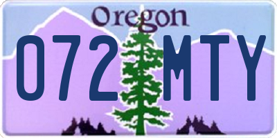 OR license plate 072MTY