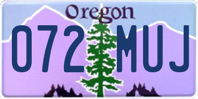 OR license plate 072MUJ