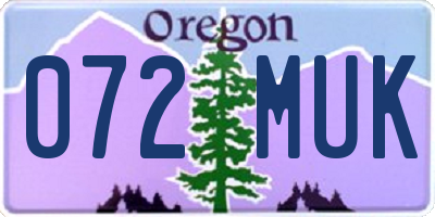 OR license plate 072MUK