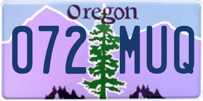 OR license plate 072MUQ