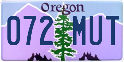 OR license plate 072MUT