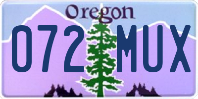 OR license plate 072MUX
