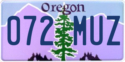 OR license plate 072MUZ