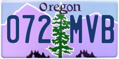 OR license plate 072MVB