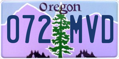 OR license plate 072MVD