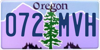 OR license plate 072MVH
