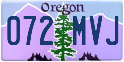 OR license plate 072MVJ
