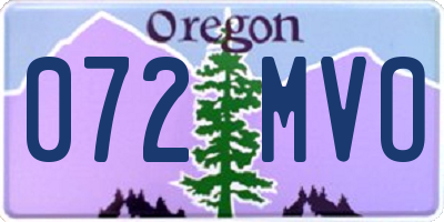 OR license plate 072MVO