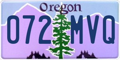 OR license plate 072MVQ