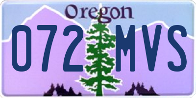 OR license plate 072MVS