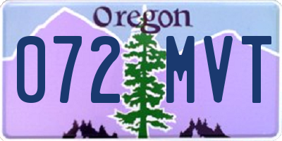 OR license plate 072MVT