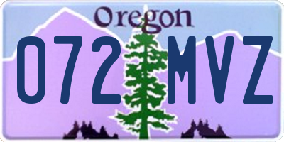 OR license plate 072MVZ