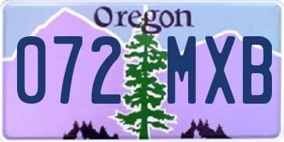 OR license plate 072MXB