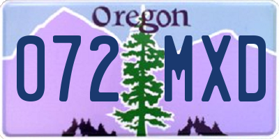 OR license plate 072MXD