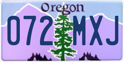 OR license plate 072MXJ