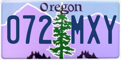OR license plate 072MXY