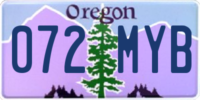 OR license plate 072MYB
