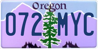 OR license plate 072MYC