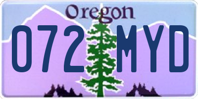 OR license plate 072MYD