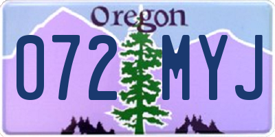 OR license plate 072MYJ