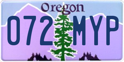 OR license plate 072MYP