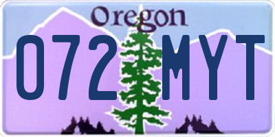 OR license plate 072MYT