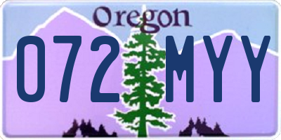 OR license plate 072MYY