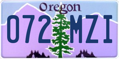 OR license plate 072MZI