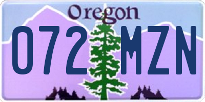 OR license plate 072MZN