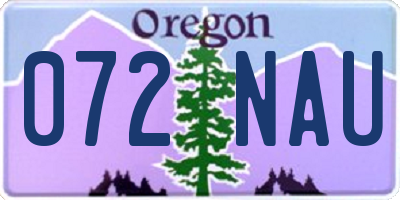 OR license plate 072NAU