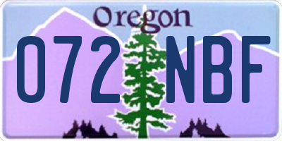 OR license plate 072NBF