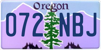 OR license plate 072NBJ