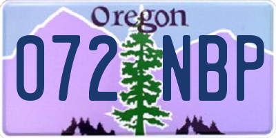 OR license plate 072NBP