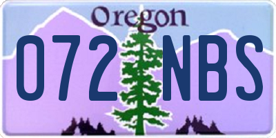 OR license plate 072NBS