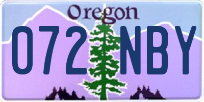 OR license plate 072NBY